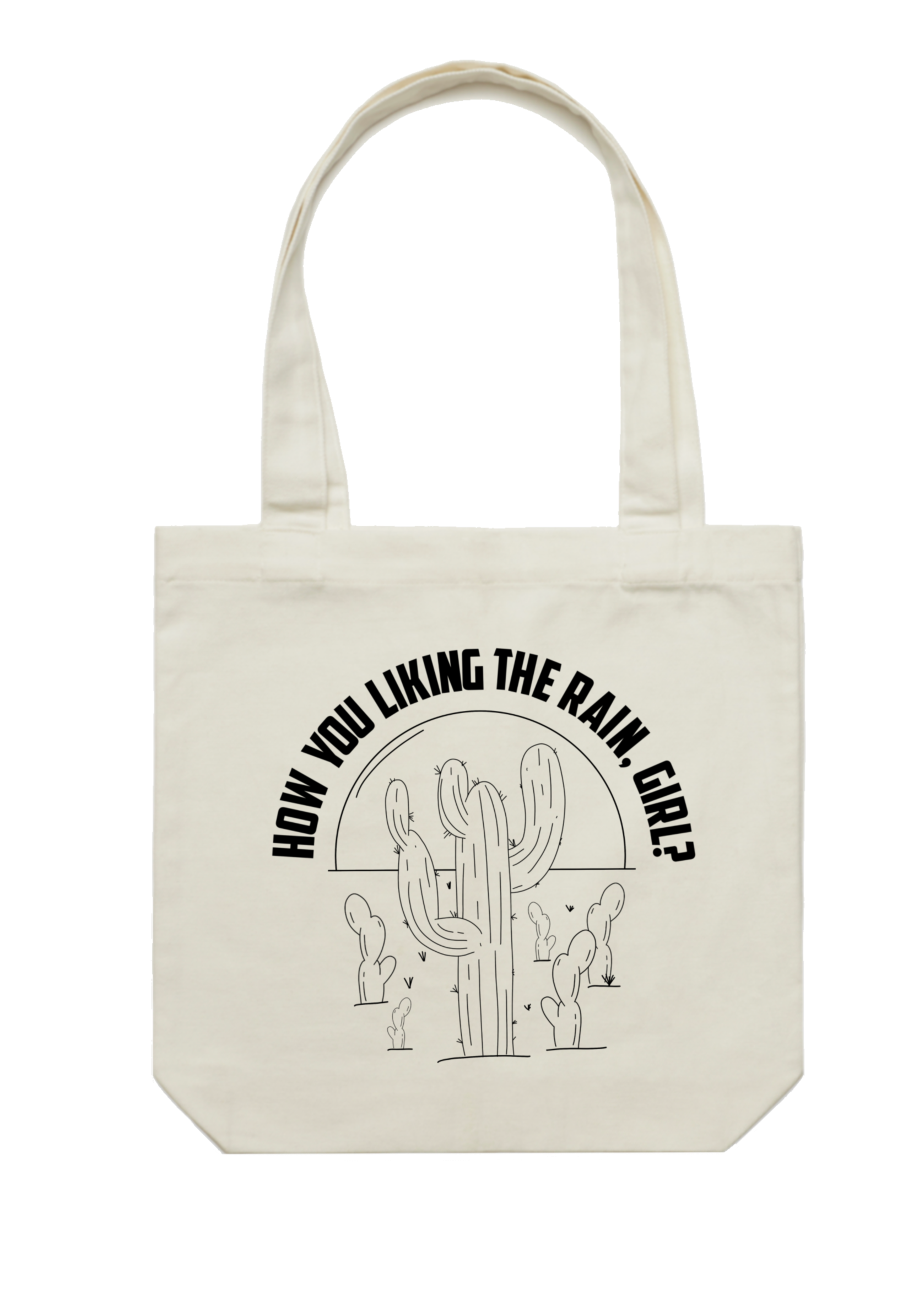 How you liking the rain, girl? Tote bag
