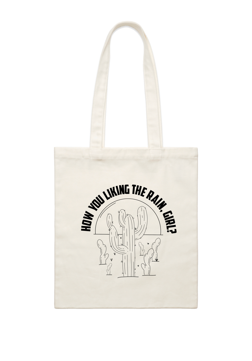 How you liking the rain, girl? Tote bag