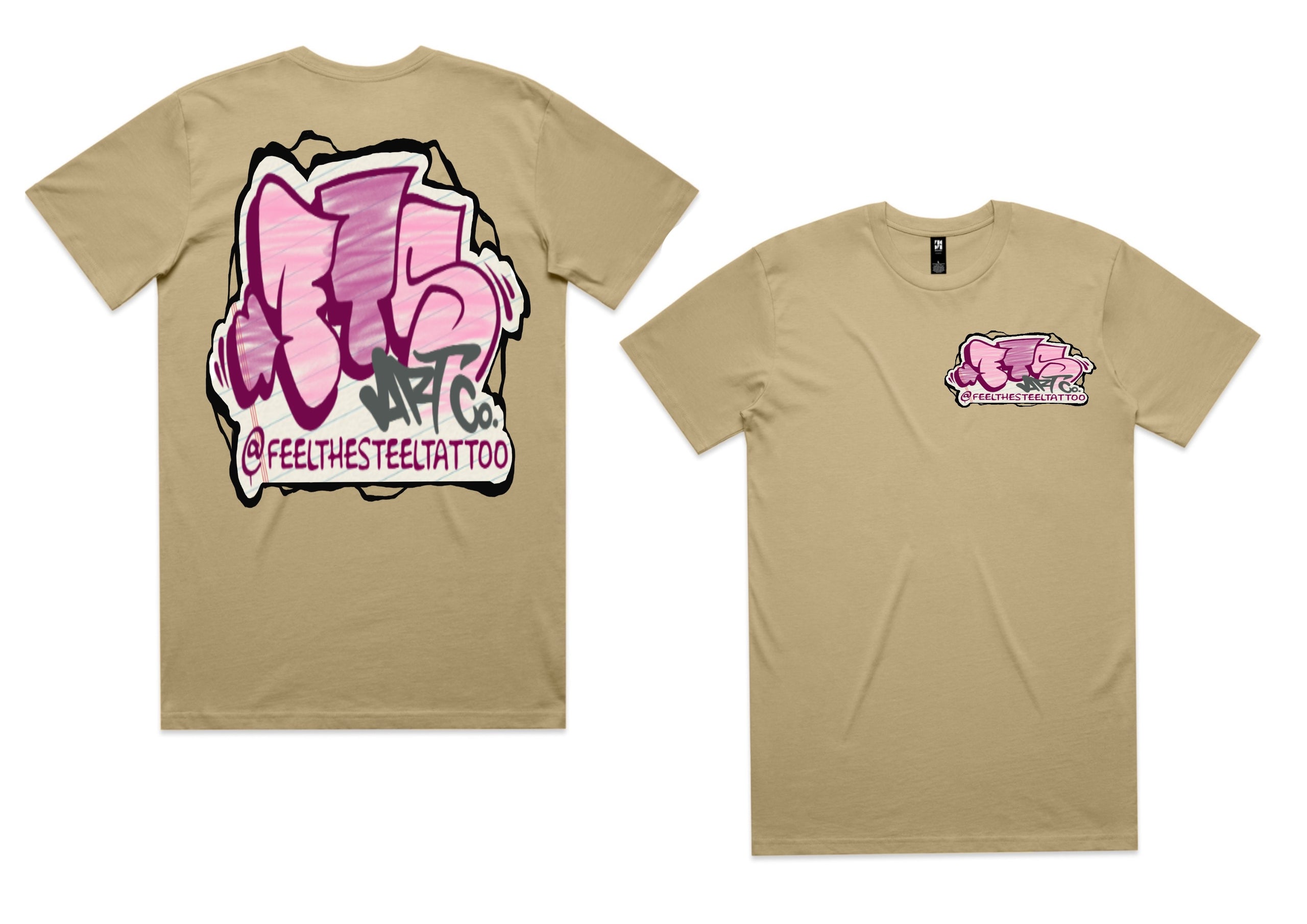 Feel the Steel | Khaki Block Mens Tee