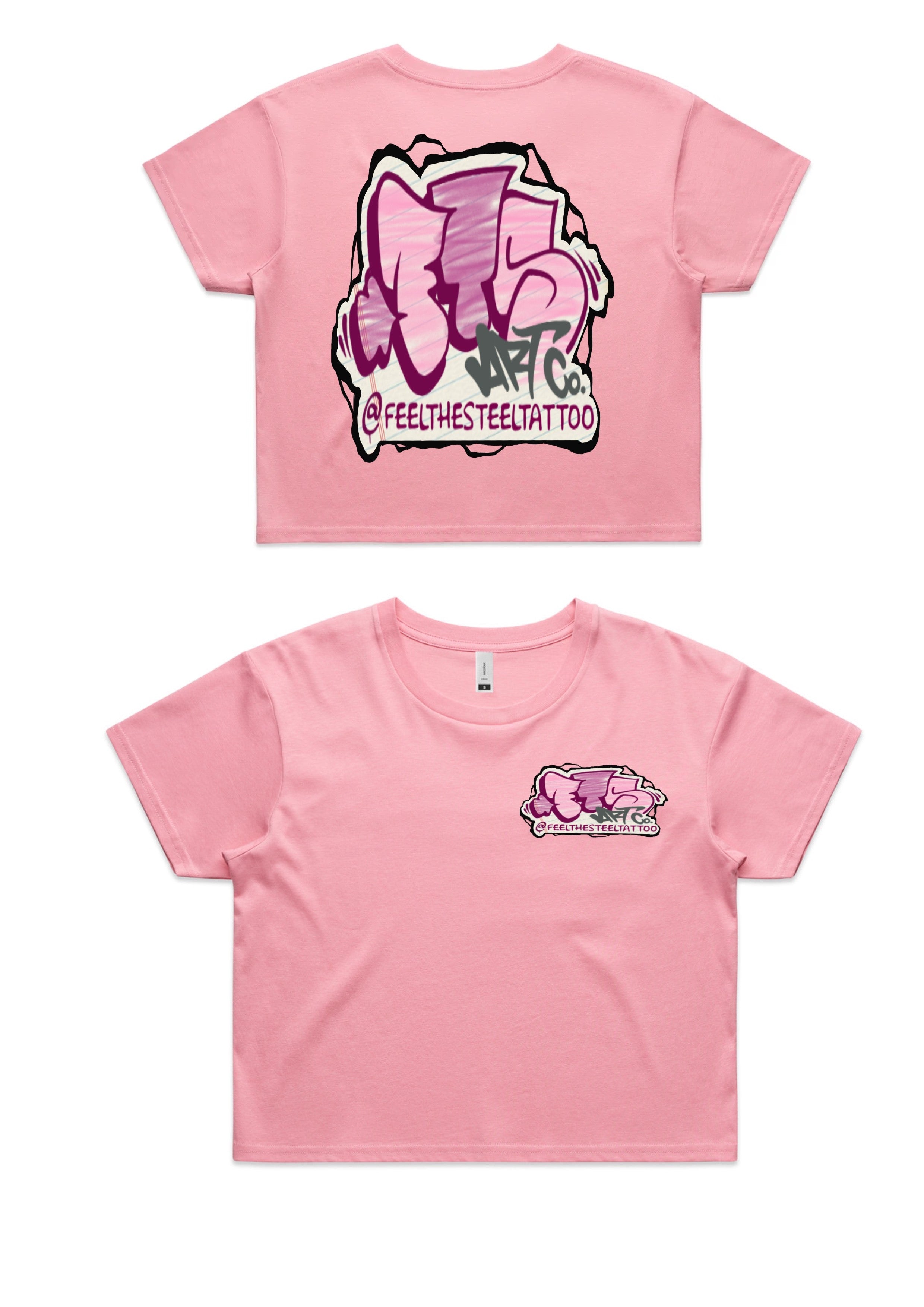 Feel the Steel | Pink Women's Crop Tee