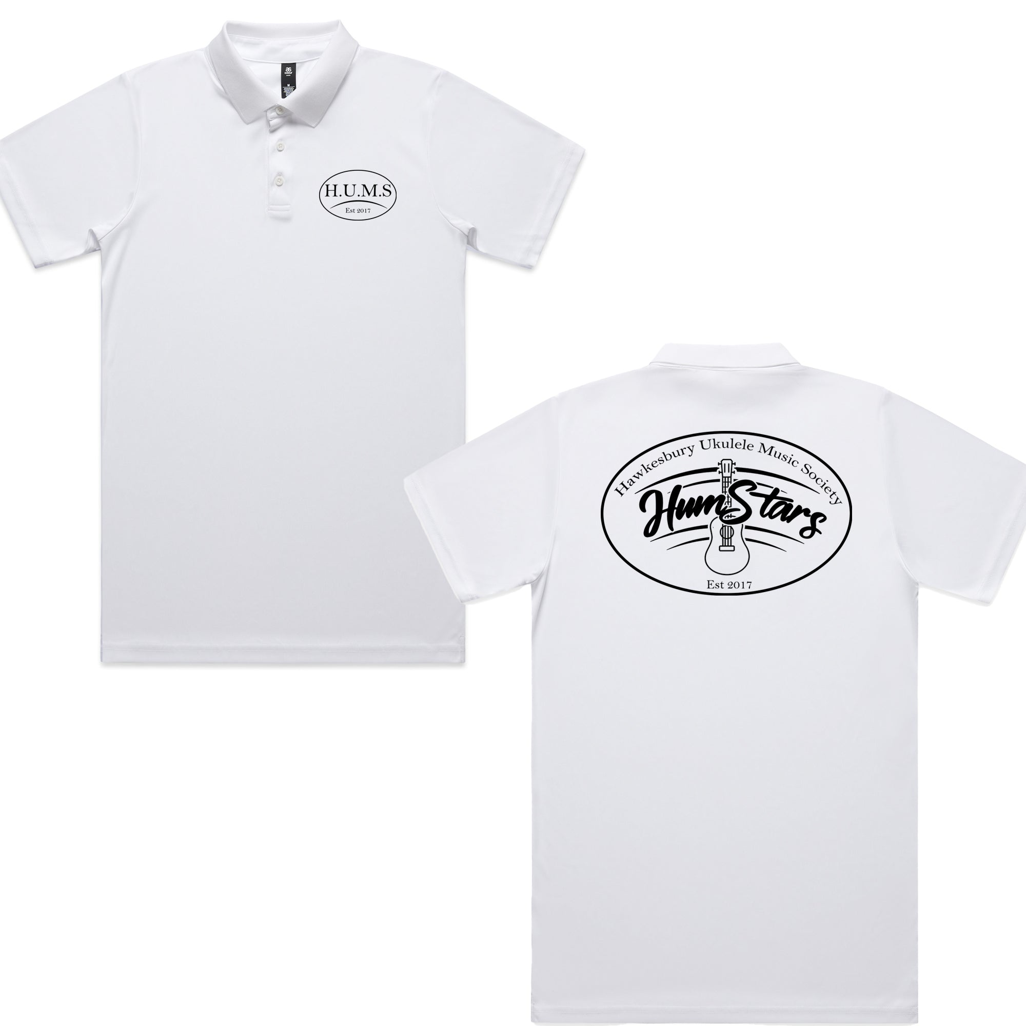 Hums White Work Polo: Womens