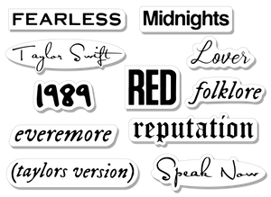 TS Album Titles Sticker Pack